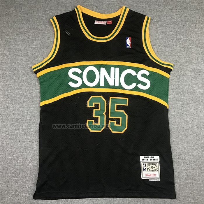 Camiseta Seattle SuperSonics Kevin Durant #35 Mitchell & Ness 2007-08 Negro